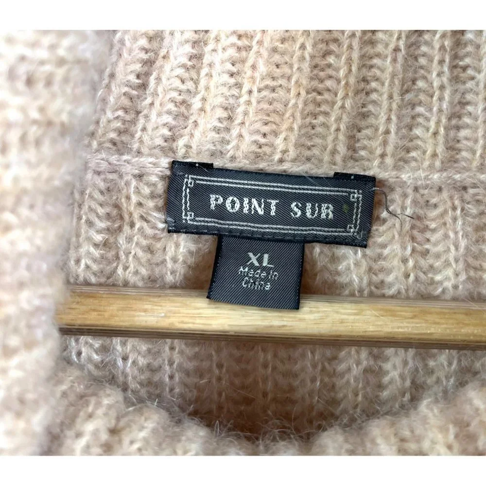 Point‎ Sur J. Crew wool blend Ribbed Turtle Neck Sweater Pullover Sz XL